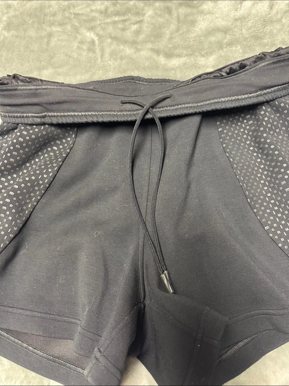 lululemon athletica Black Athletic Shorts with Perforated Side Panels